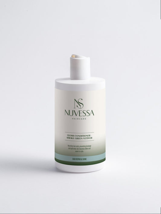 Smoky Green Vetiver Gloss Conditioner for Split Ends | Silky & Easy Styling - Hair Care | Nuvessa Skincare