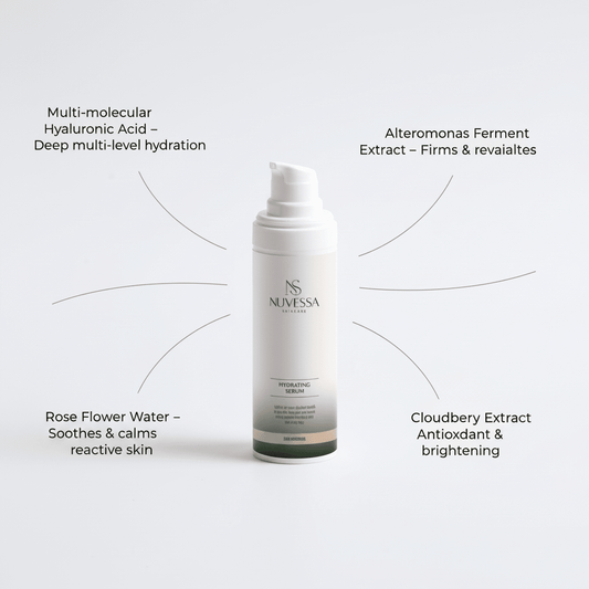 Hydrating Serum for All Skin Types – Plump, Dewy Skin All Day | Hyaluronic Acid - Skin Care | Nuvessa Skincare