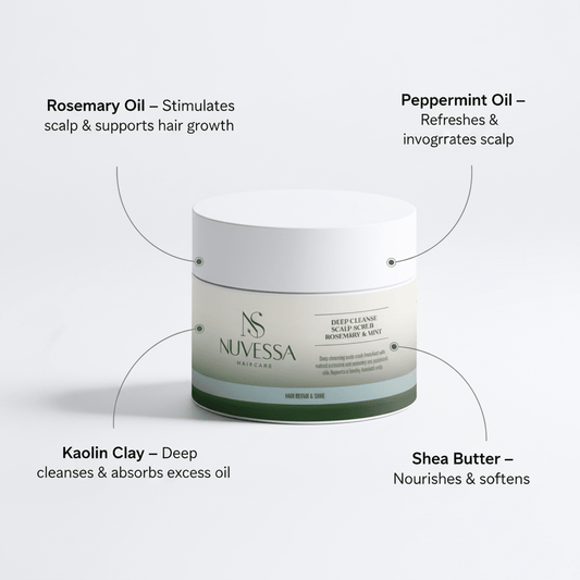 Scalp Scrub That Stops Dandruff & Stimulates Hair Growth | Rosemary & Mint - Hair Care | Nuvessa Skincare