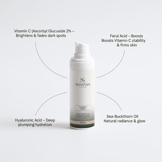 Vitamin C Serum That Fades Dark Spots & Boosts Glow in 10 Days (2% Vitamin C) - Skin Care | Nuvessa Skincare