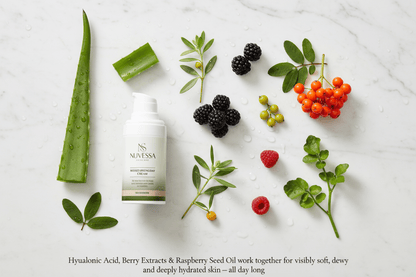 Moisturising Day Cream for Normal to Dry Skin – All-Day Hydration with Hyaluronic Acid - Calming Cream > Day Cream > Skin Cream > Moisturiser > Moisturising Lotion > Face Cream | Nuvessa Skincare