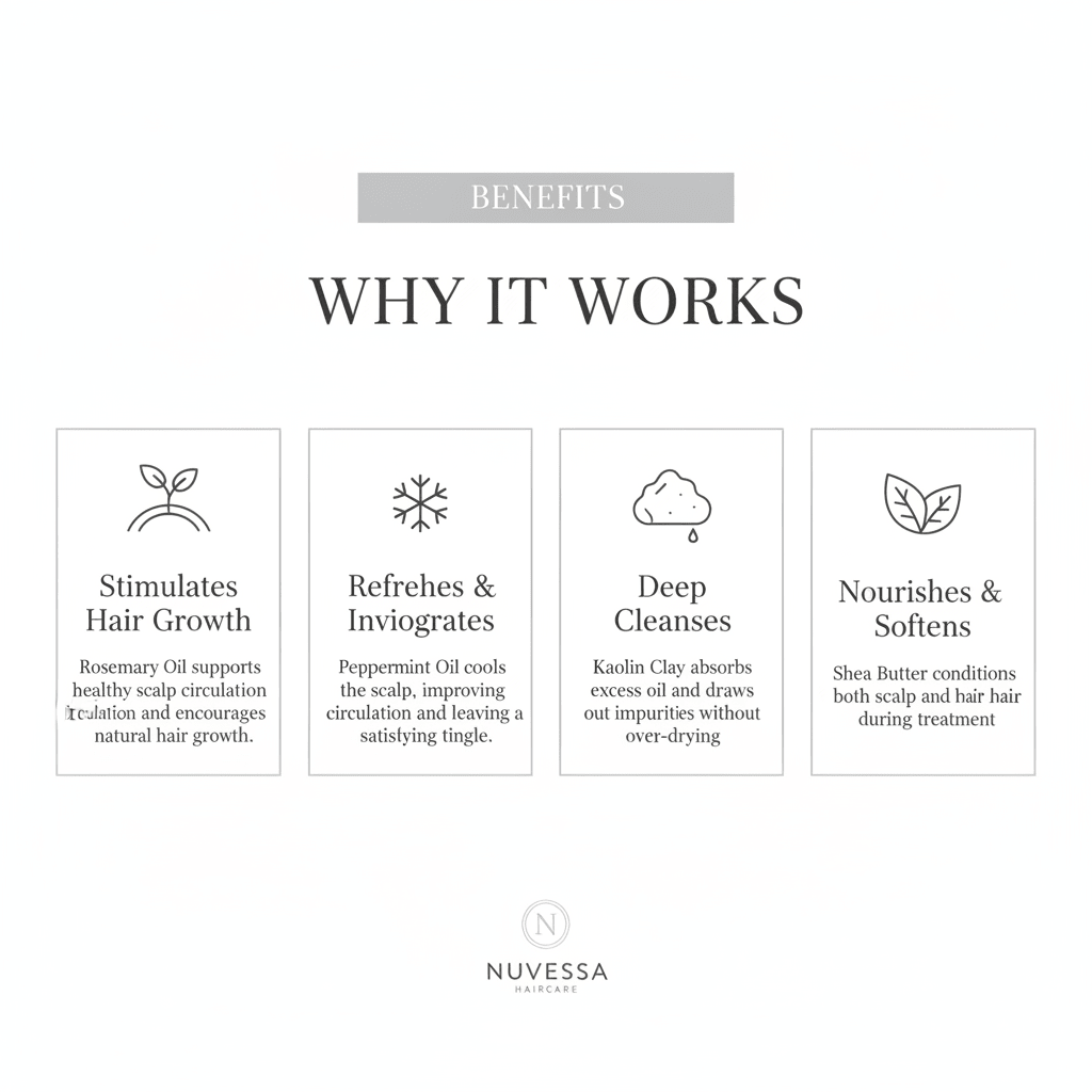 Scalp Scrub That Stops Dandruff & Stimulates Hair Growth | Rosemary & Mint - Hair Care | Nuvessa Skincare