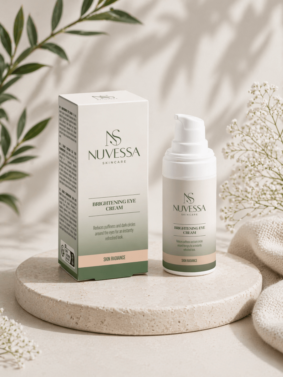 Brightening Eye Cream for Dark Circles | Hydrating & Anti - Puffiness with Hyaluronic Acid - Eye Cream | Nuvessa Skincare