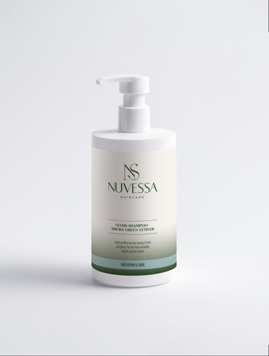 Smoky Green Vetiver Gloss Shampoo for Coloured Hair | Brilliant Shine & Smooth Texture - Hair Care | Nuvessa Skincare