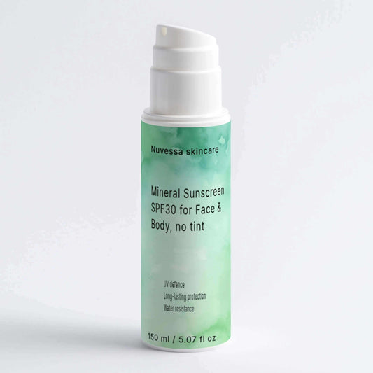 Mineral Sunscreen SPF30 for Face & Body,no tint Nuvessa Skincare