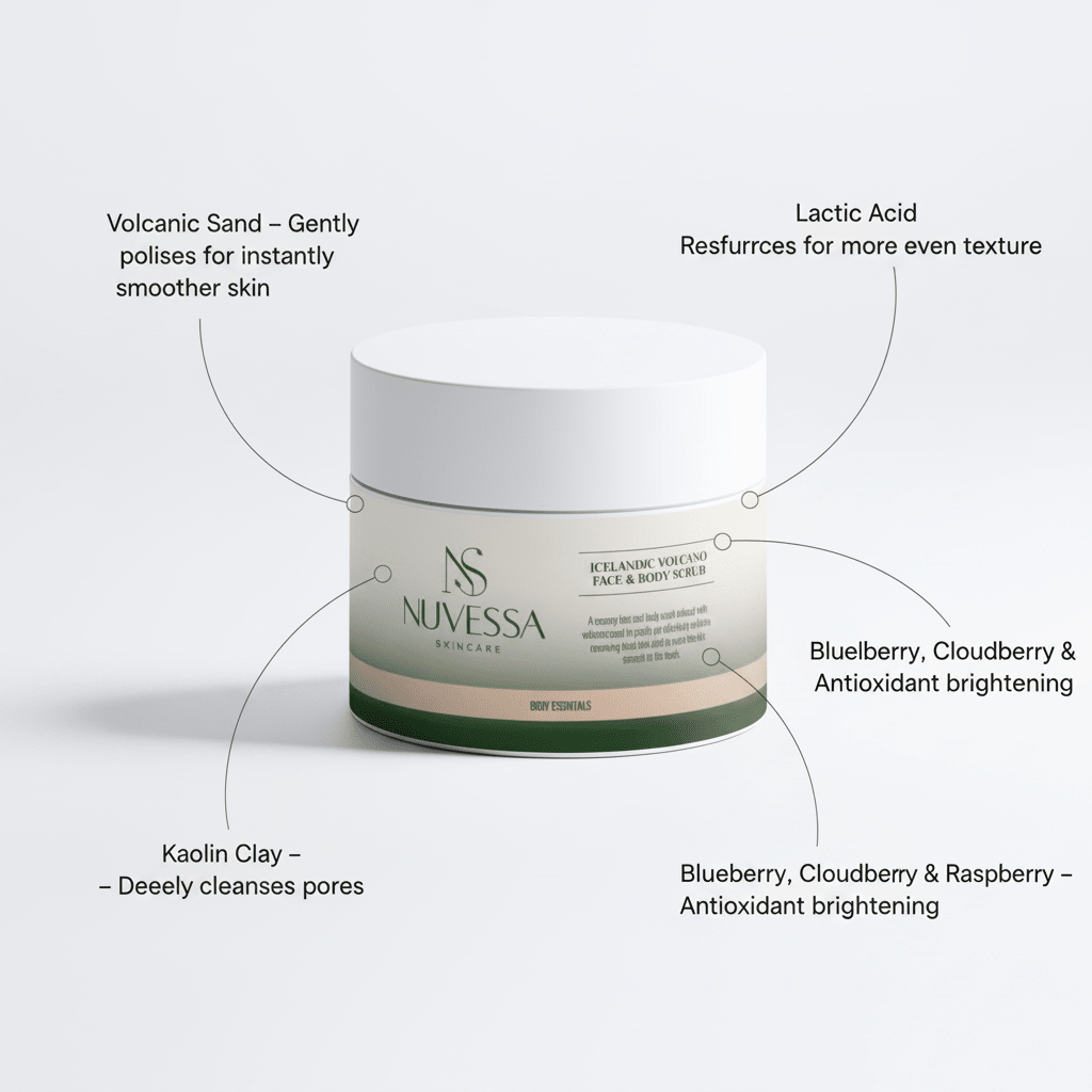 Icelandic Volcano Scrub – Deeply Cleanses & Renews Skin in Just 1 Use - | Nuvessa Skincare