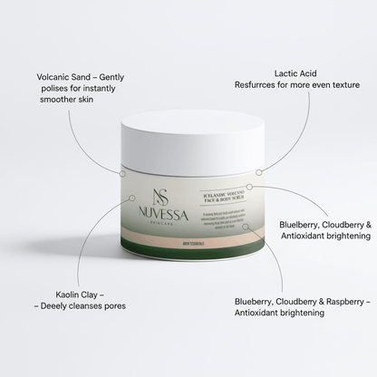 Icelandic Volcano Scrub – Deeply Cleanses & Renews Skin in Just 1 Use - | Nuvessa Skincare