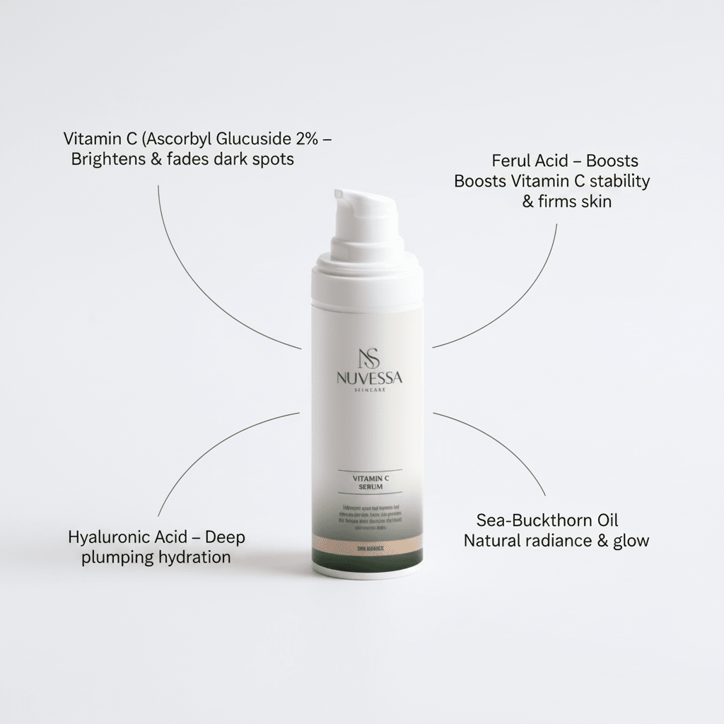 Vitamin C Serum That Fades Dark Spots & Boosts Glow in 10 Days (2% Vitamin C) - Skin Care | Nuvessa Skincare